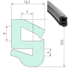Uszczelka szyby 13,7x19,5/6/3 - 1m4059139279562