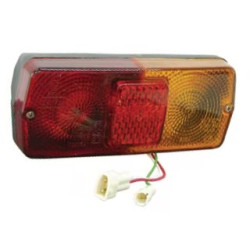 Lampa tylna zespolona, lewa, prostokątna, 12V, czerwona/pomarańczowa , przykręcana 184x76 mm z wtyczką AMP Cobo