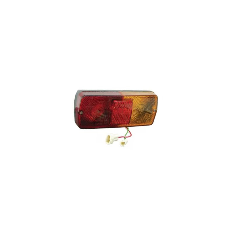 Lampa tylna zespolona, lewa, prostokątna, 12V, czerwona/pomarańczowa , przykręcana 184x76 mm z wtyczką AMP Cobo