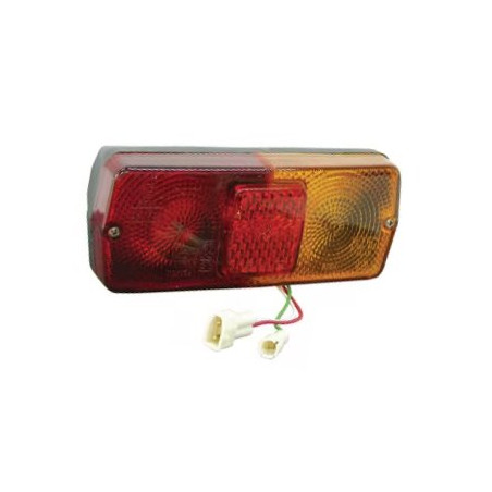 Lampa tylna zespolona, lewa, prostokątna, 12V, czerwona/pomarańczowa , przykręcana 184x76 mm z wtyczką AMP Cobo