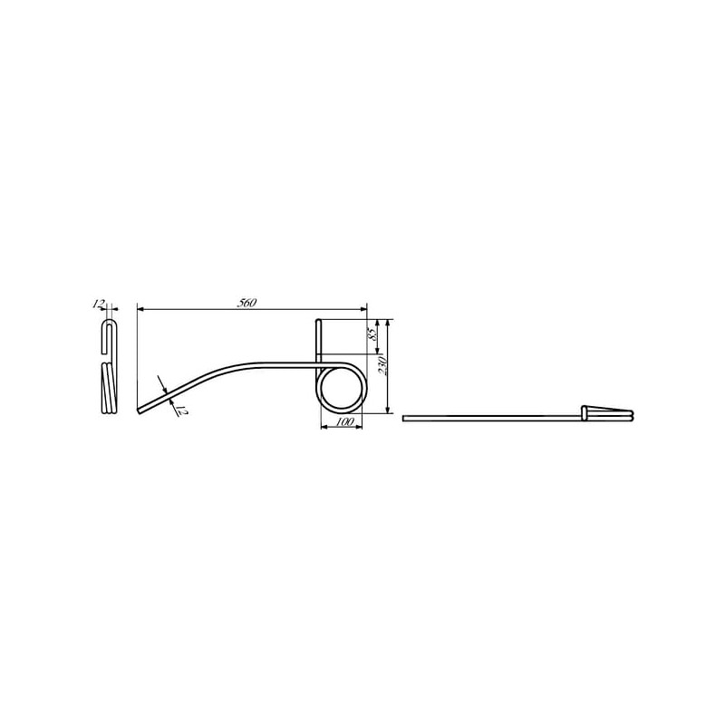 Vaderstad 306239 Palec zagarniający, 12 mm