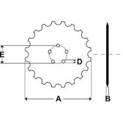 Talerz redlicy 410x5 uzębiny 5x104-D13 Kramp 8719493384888