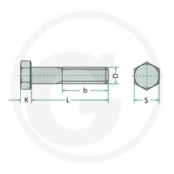 Śruba M22x80 kl.10.9, SW32 pół gwint czarny M22x2,5x80