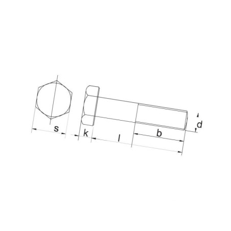 Śruba pół gwint kl. 12.9 , M16 x 65 mm