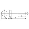 Śruba M22x80 kl.10.9, SW32 pół gwint czarny M22x2,5x80