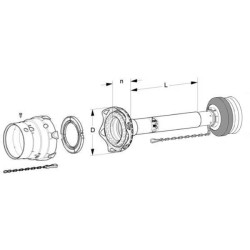 Walterscheid 1136737 Osłona wałka WOM Flexo 1 x szerokokąt, 1000mm d63/71x4 D73/80 W2480/W2580