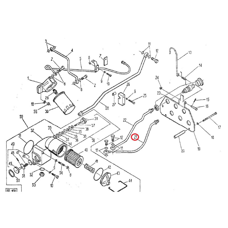 Przewód 2 złącza hydrauliki 88413320