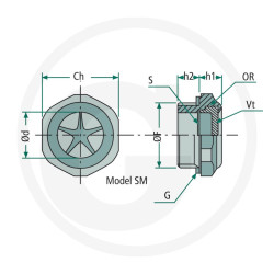 Wziernik poziomu oleju M18x1.5 aluminium Miselli