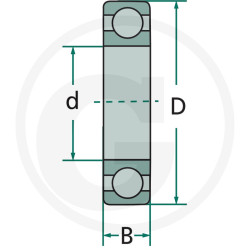 B&P Łożysko kulkowe zwykłe wew.  Ø 35 x 80 mm