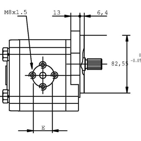 Pompa zębata 17ccm lewa fi40/30 Z9, PLP20.16S0-03S2-LEB/EA-N-EL