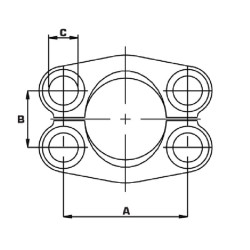 Kołnierz dzielony, SAE 6000 1-1/4" Oleo Tecnica