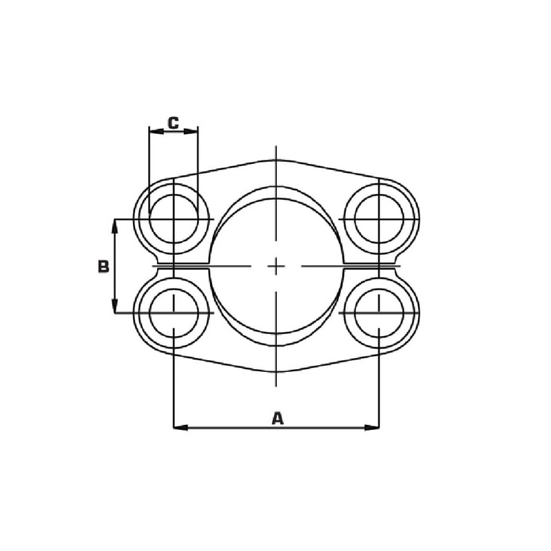 Kołnierz dzielony, SAE 6000 1-1/4" Oleo Tecnica
