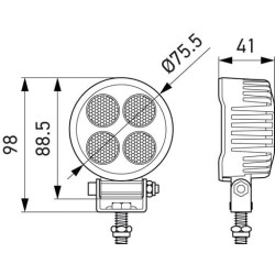 Lampa robocza, okrągła, 4 LED, 1700 lm 12/24V, ValueFit Hella