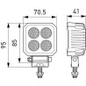 Lampa robocza, kwadratowa, 4 LED, 1700 lm 12/24V, ValueFit Hella