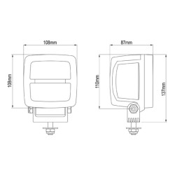 Lampa robocza LED, kwadratowa, 41W 4200lm 12/24V przykręcana z wtyczką Deutsch 2-pin, światło rozproszone, 10 LED, Scorpius GO 4