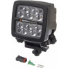 Lampa robocza LED, kwadratowa, 50W 6700lm 12/24V przezroczysta, przykręcana, 104x108x143 mm z wtyczką Deutsch 2-pin, światło sku