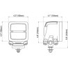 Lampa robocza LED, kwadratowa, 50W 6700lm 12/24V przezroczysta, przykręcana, 104x108x143 mm z wtyczką Deutsch 2-pin, światło sku