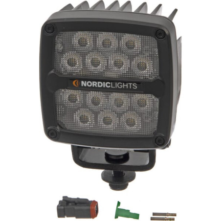 Lampa robocza LED, kwadratowa, 50W 7000lm 12/24V biała przykręcana z wtyczką Deutsch 2-pin, światło rozproszone, 14 LED Scorpius