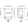 Lampa robocza LED, kwadratowa, 50W 7000lm 12/24V biała przykręcana z wtyczką Deutsch 2-pin, światło rozproszone, 14 LED Scorpius
