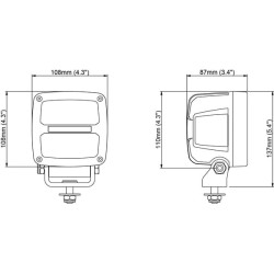 Lampa robocza LED, kwadratowa, 50W 7000lm 12/24V biała przykręcana z wtyczką Deutsch 2-pin, światło rozproszone symetryczne, 14 