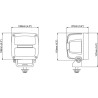 Lampa robocza LED, kwadratowa, 50W 7000lm 12/24V biała przykręcana z wtyczką Deutsch 2-pin, światło rozproszone symetryczne, 14 