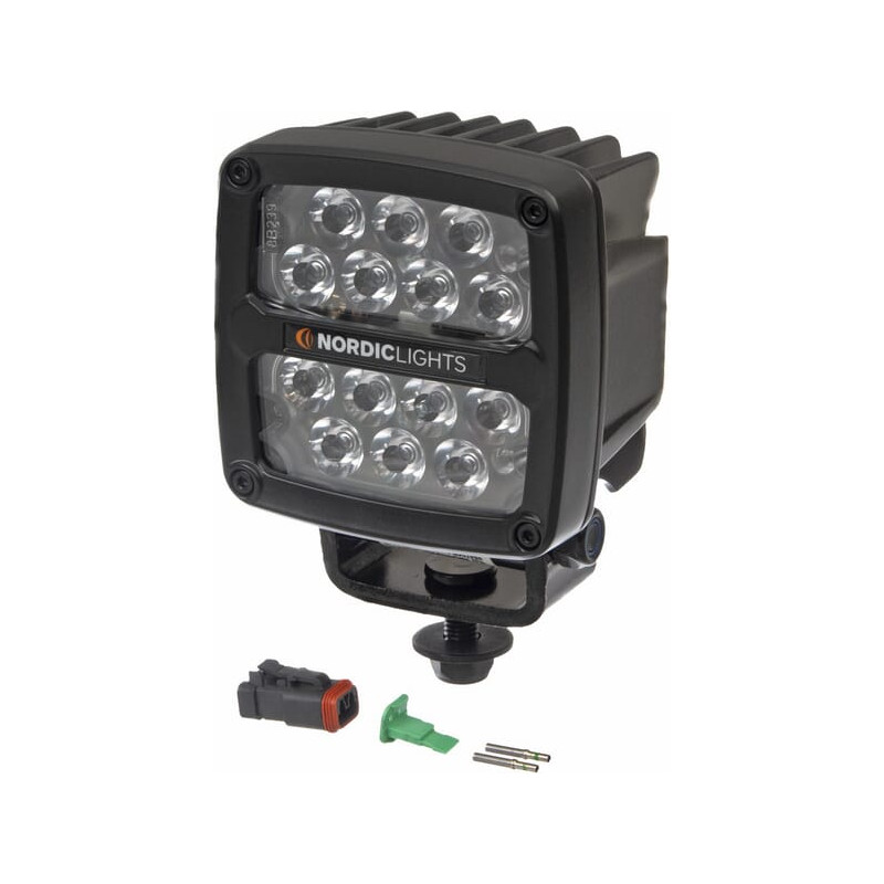 Lampa robocza LED, kwadratowa, 50W 7000lm 12/24V przykręcana z wtyczką Deutsch 2-pin, światło skupione, 14 LED Scorpius PRO 445 