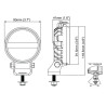 Lampa robocza LED, okrągła, 16W 1600lm 12/24V biała, przykręcana, 93x93x116.5 mm z wtyczką Deutsch 2-pin, światło rozproszone, 6