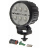 Lampa robocza LED, okrągła, 16W 1600lm 12/24V biała, przykręcana, 93x93x116.5 mm z wtyczką Deutsch 2-pin, światło rozproszone, 6