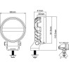 Lampa robocza LED, okrągła, 16W 1600lm 12/24V biała, przykręcana, 93x93x116.5 mm z wtyczką Deutsch 2-pin, światło rozproszone, 6