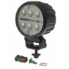 Lampa robocza LED, okrągła, 16W 1600lm 12/24V biała, przykręcana, 93x93x116.5 mm z wtyczką Deutsch 2-pin, światło rozproszone, 6