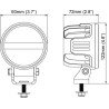 Lampa robocza LED, okrągła, 28W 2800lm 12/24V biała, przykręcana, 93x93x122 mm z wtyczką Deutsch 2-pin, światło rozproszone, 6 L