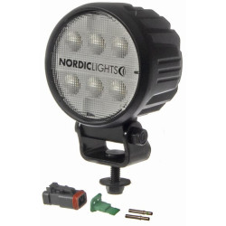 Lampa robocza LED, okrągła, 28W 2800lm 12/24V biała, przykręcana, 93x93x122 mm z wtyczką Deutsch 2-pin, światło rozproszone, 6 L