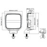 Lampa robocza LED, kwadratowa, 16W 1600lm 12/24V biała przykręcana z wtyczką Deutsch 2-pin, światło rozproszone, 6 LED Scorpius 