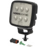 Lampa robocza LED, kwadratowa, 16W 1600lm 12/24V biała przykręcana z wtyczką Deutsch 2-pin, światło rozproszone, 6 LED Scorpius 