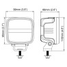 Lampa robocza LED, kwadratowa, 28W 2800lm 12/24V biała przykręcana z wtyczką Deutsch 2-pin, światło rozproszone, 6 LED Scorpius 