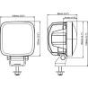 Lampa robocza LED, kwadratowa, 28W 1950lm 12/24V przezroczysta, przykręcana, 85x100x129 mm z wtyczką Deutsch 2-pin, światło rozp