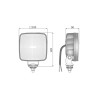 Lampa robocza LED kwadratowa z przełącznikiem, R23 22W 1600lm 12-24V 129x105x50 mm światło rozproszone, przykręcana Wesem