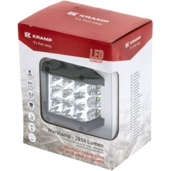 Work light LED, 22.5W, 2850lm, square, 10/30V, 89x73x97mm, Deutsch plug, Kramp