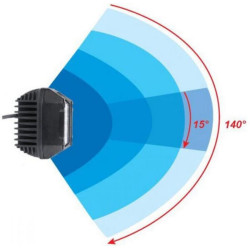 Work light LED, 22.5W, 2850lm, square, 10/30V, 89x73x97mm, Deutsch plug, Kramp