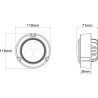 Lampa robocza LED, okrągła 36W 4000lm 10/30V Ø 119 mm z wtyczką AMP 2-pin światło rozproszone 3 LED Kramp