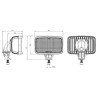 Lampa robocza LED, prostokątna 90W 6000lm 10/30V z wtyczką Deutsch, światło rozproszone 30 LED Kramp