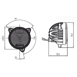 Lampa robocza LED, okrągła 40W 4800lm 10/30V z wtyczką Deutsch światło rozproszone 4 LED Kramp