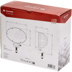 Lampa robocza LED, owalna 65W 5200lm 10/30V z wtyczką Deutsch 2-pin światło rozproszone 13 LED Kramp