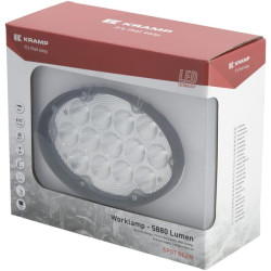 Lampa robocza LED, owalna 65W 5880lm 10/30V 166x148x95 mm z wtyczką Deutsch, światło skupione 13 LED
