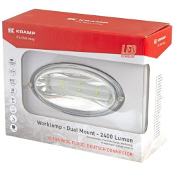 Lampa robocza LED, owalna 30W 2400lm z wtyczką Deutz, światło rozproszone 6 LED Kramp