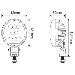 Lampa robocza LED, owalna 40W 3800lm 10/30V światło rozproszone 8 LED Kramp