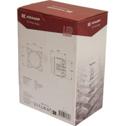 Lampa robocza LED, okrągła 40W 4000lm 10/30V Ø 90 mm z wtyczką H11/Deutsch, światło skupione 4 LED Kramp