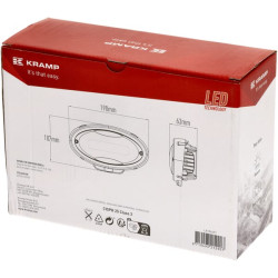 Work light LED, 40W, 3500lm, oval, 12-24V,190x107x63mm, Ultra Wide Flood, Kramp