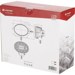 Lampa robocza LED, owalna 60W 6000lm 12-60V światło rozproszone 6 LED Kramp