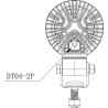 Lampa robocza LED, okrągła 40W 4000lm 10/30V 84x126x71.8 mm z wtyczką AMP światło skupione 4 LED 360° Kramp